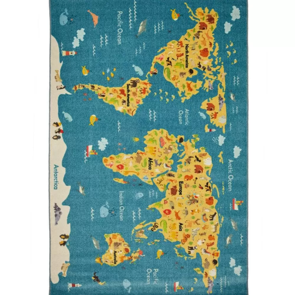 Animal Map Multi 5 Ft. X 8 Ft. Whimsical Area Rug By Mohawk Home | * Best