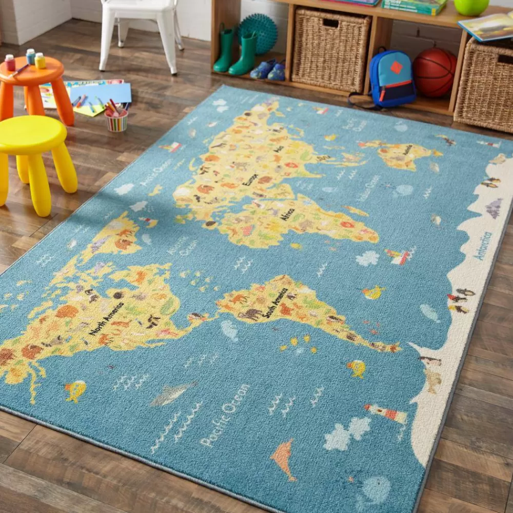 Animal Map Multi 5 Ft. X 8 Ft. Whimsical Area Rug By Mohawk Home | * Best