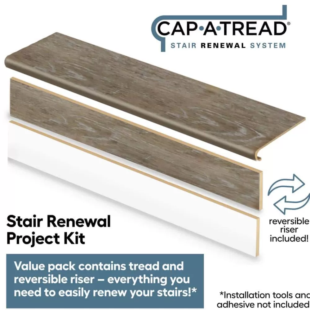 Arnica Lake Oak 1-11/16 In. T X 12-1/8 In. W X 47 In. L For Stairs 1 In. T Stair Tread And Reversible Riser Kit By Cap A Tread | * Best Sale