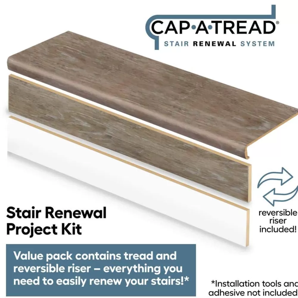 Arnica Lake Oak Stair Tread And Reversible Riser Kit 47 In. L X 12-1/8 In. W X 2-3/16 In. T By Cap A Tread | * Fashion