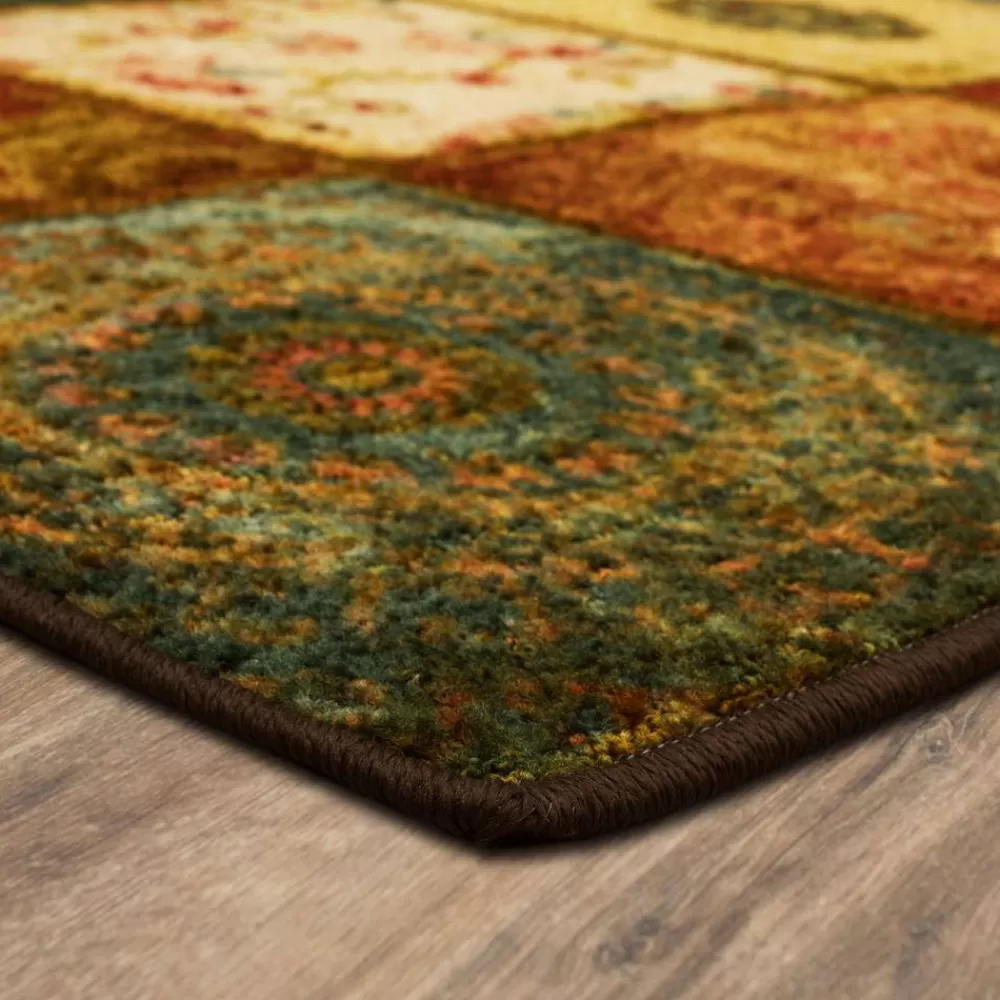 Artifact Panel Multi 3 Ft. X 4 Ft. Machine Washable Patchwork Area Rug By Mohawk Home | * Flash Sale