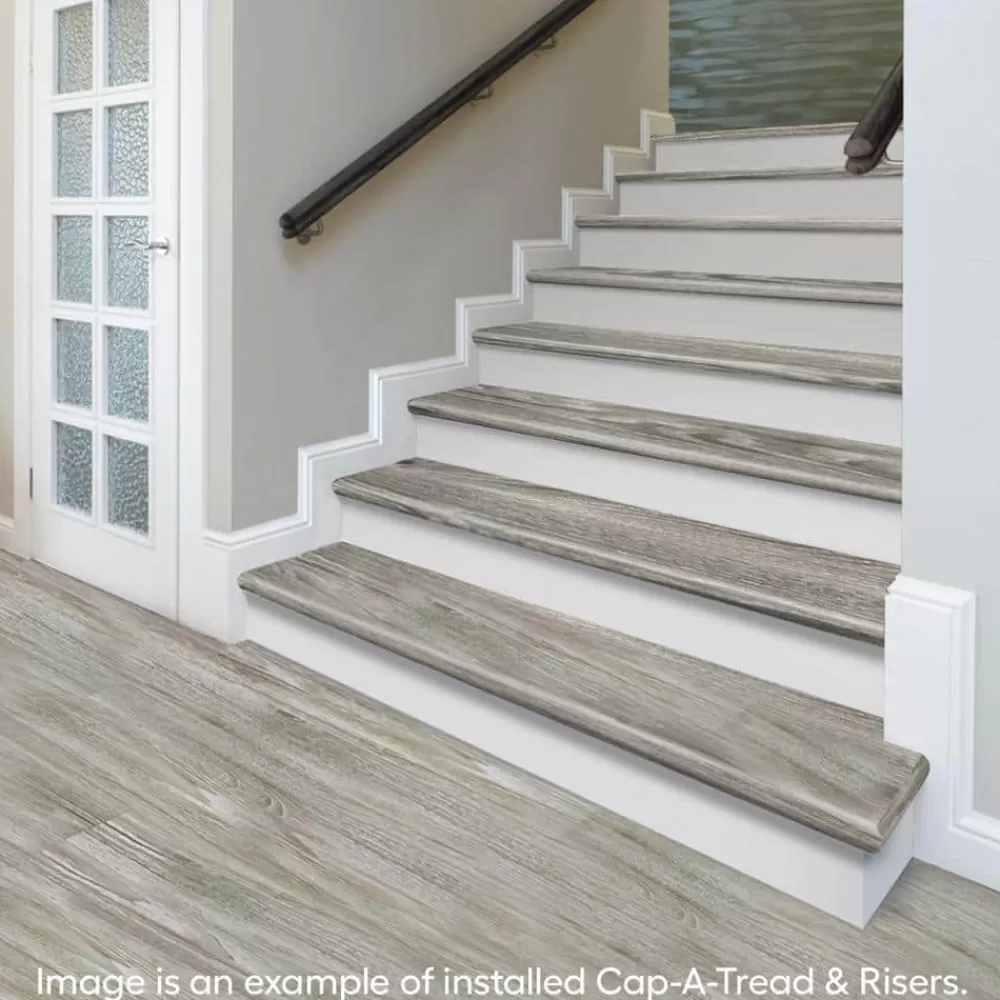 Athabasca Glacier/Pelican Gray 1-11/16 In. T X 12-1/8 In. W X 47 In. L Stair Tread And Reversible Riser Kit By Cap A Tread | * Best