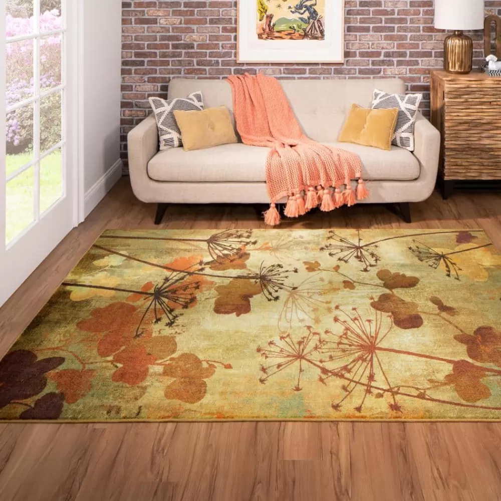 Autumn Branches Rustburn Tan 8 Ft. X 10 Ft. Nature Area Rug By Mohawk Home | * Shop