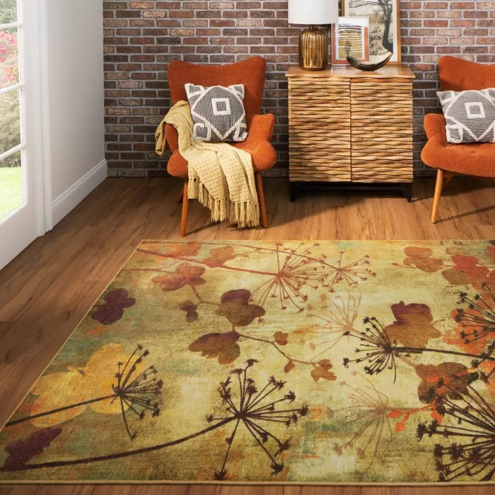 Autumn Branches Rustburn Tan 8 Ft. X 10 Ft. Nature Area Rug By Mohawk Home | * Shop