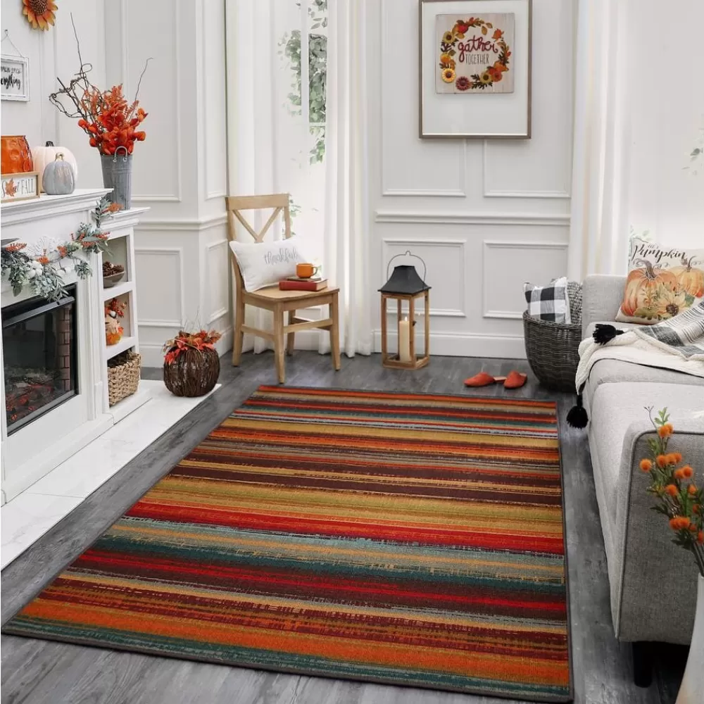 Avenue Stripe Multi 5 Ft. X 8 Ft. Indoor/Outdoor Area Rug By Mohawk Home | * Discount