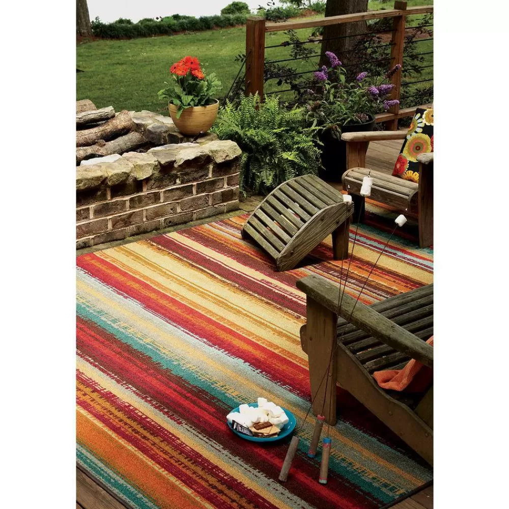 Avenue Stripe Multi 5 Ft. X 8 Ft. Indoor/Outdoor Area Rug By Mohawk Home | * Discount