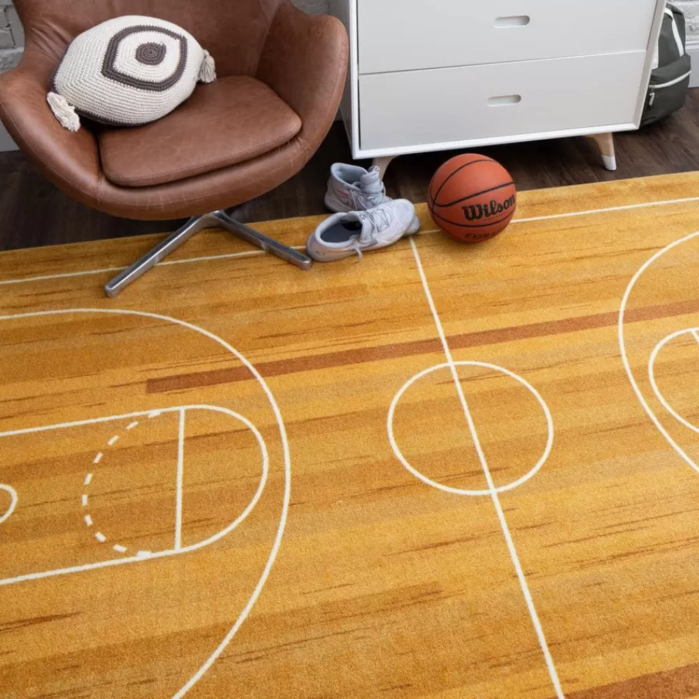Basketball Court Tan 8 Ft. X 10 Ft. Contemporary Area Rug By Mohawk Home | * Hot