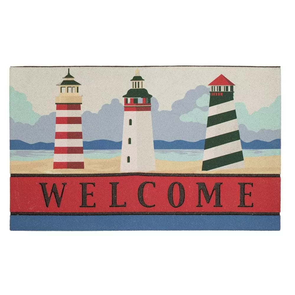Beacons Of The Ocean 18 In. X 30 In. Recycled Rubber Door Mat By Mohawk Home | * Best Sale