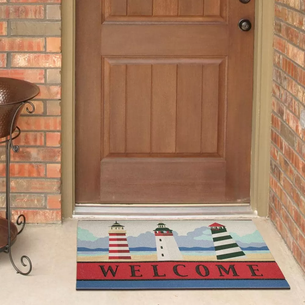 Beacons Of The Ocean 18 In. X 30 In. Recycled Rubber Door Mat By Mohawk Home | * Best Sale