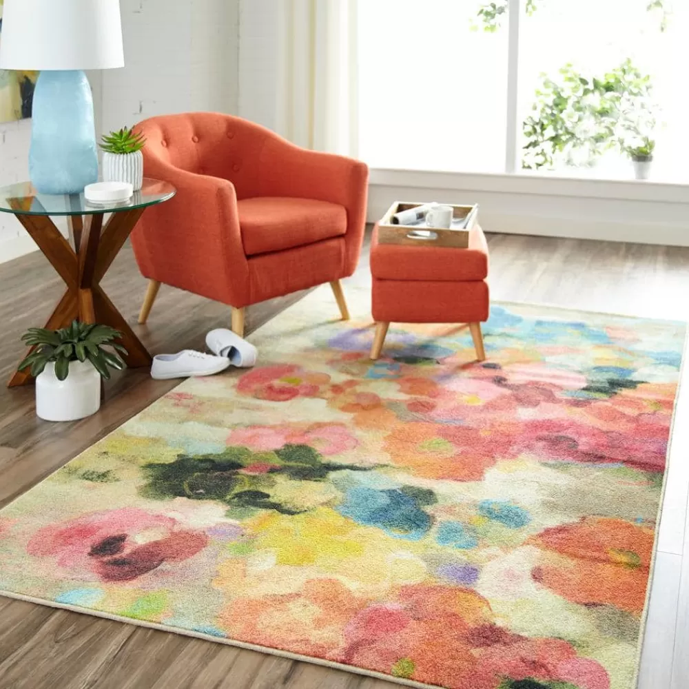 Blurred Blossoms Multi 8 Ft. X 10 Ft. Floral Area Rug By Mohawk Home | * Clearance