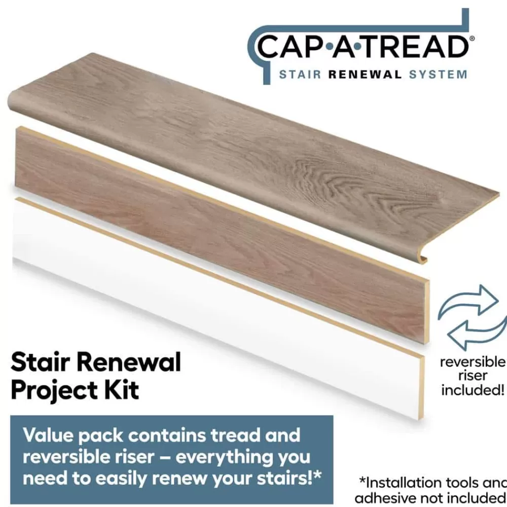 Boca De Yuma 1-11/16 In. T X 12-1/8 In. W X 47 In. L For Stairs 1 In. T Stair Tread And Reversible Riser Kit By Cap A Tread | * Flash Sale