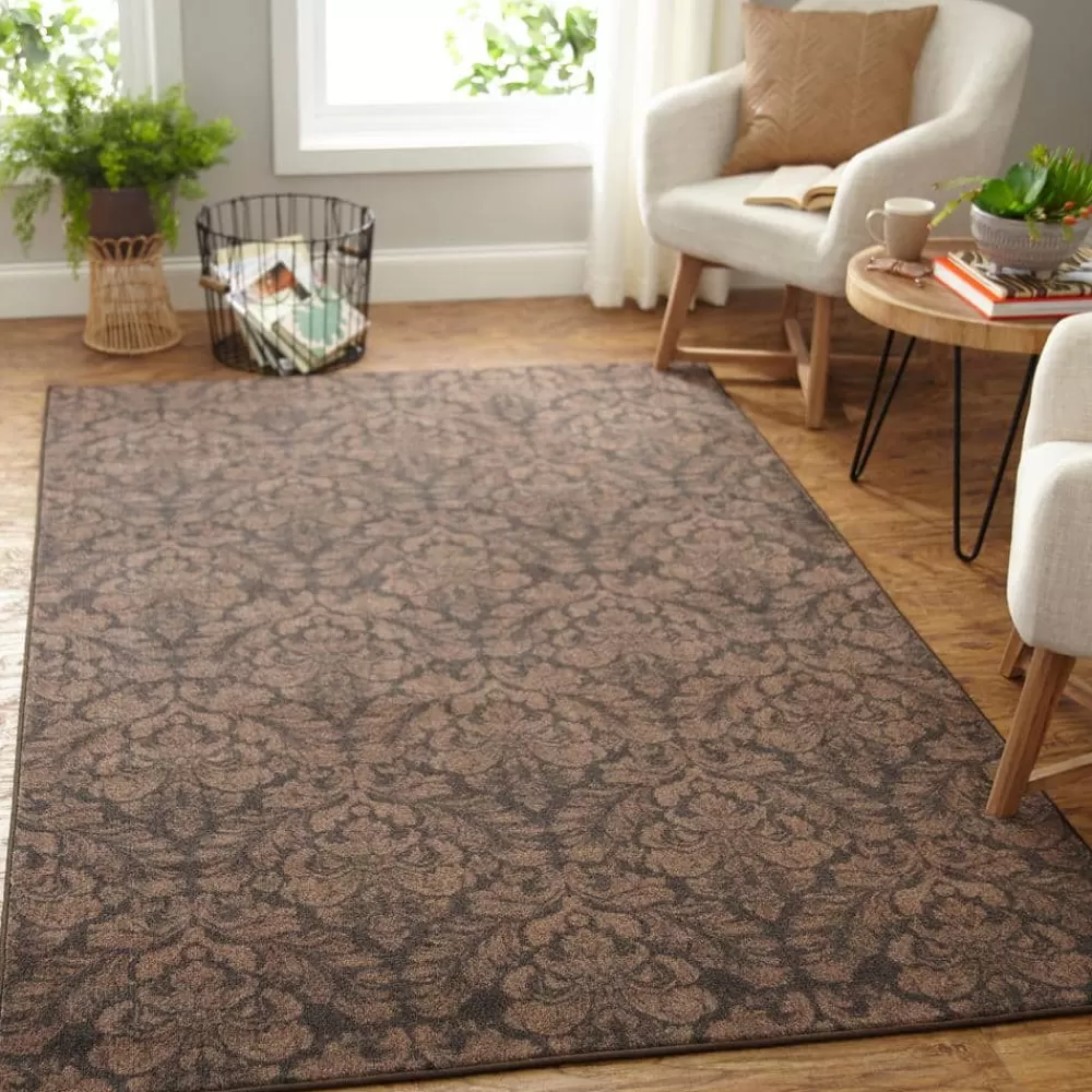 Bonjour Damask Brown 5 Ft. X 8 Ft. Floral Area Rug By Mohawk Home | * Online