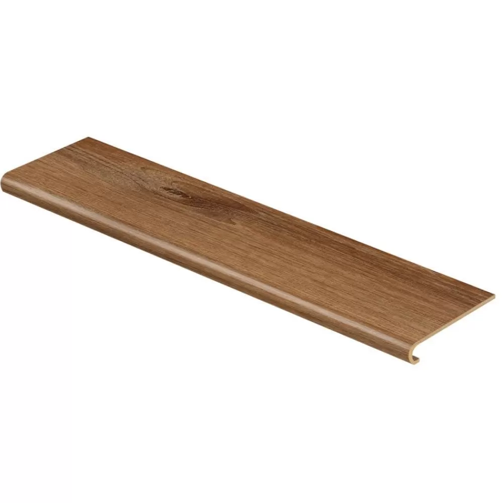 Burnt Oak/Auburn Wood 94 In. L X 12-1/8 In. W X 1-11/16 In. T Vinyl Overlay To Cover Stairs 1 In. Thick By Cap A Tread | * Online