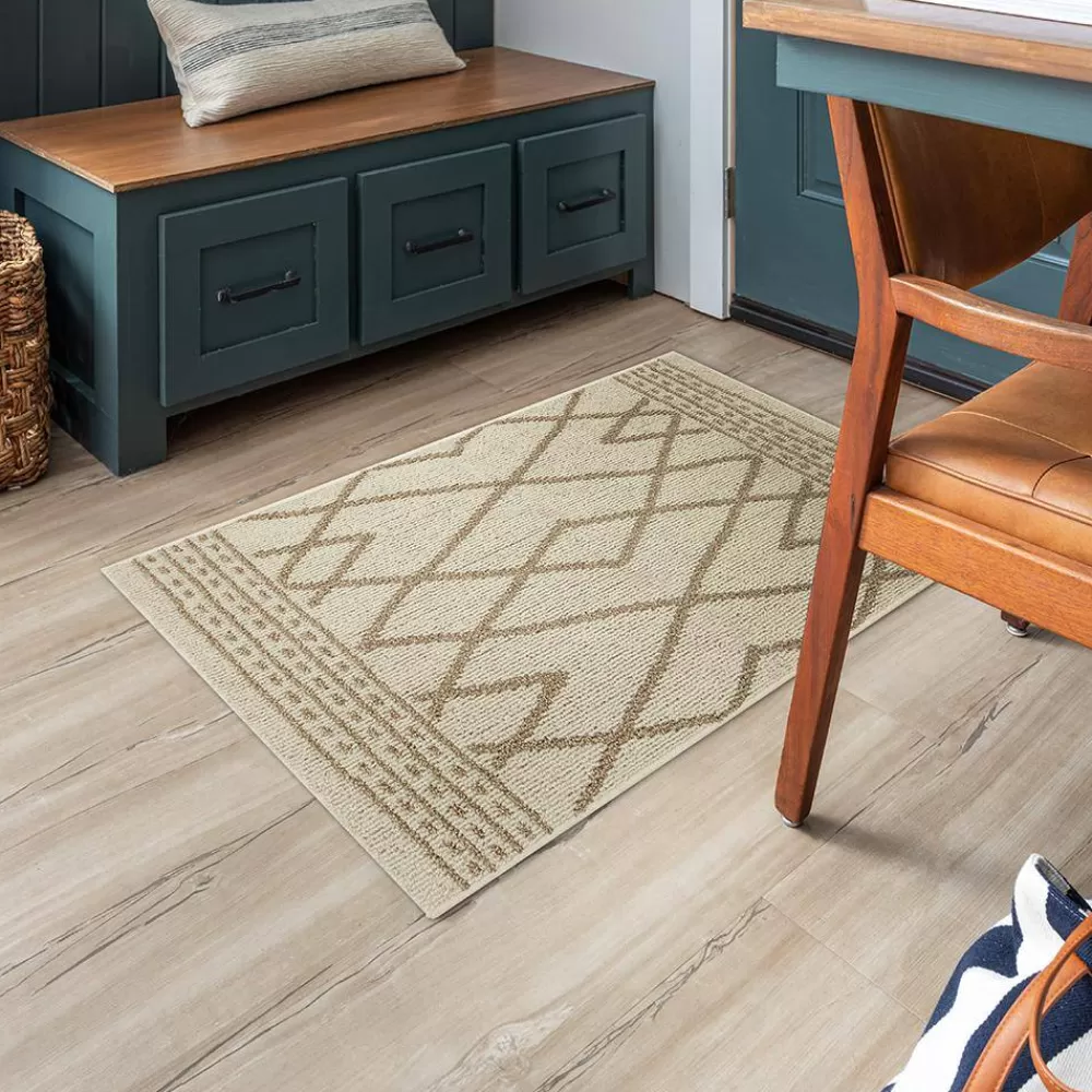 Cassius Wheat/Cream 2 Ft. 6 In. X 3 Ft. 9 In. Geometric Machine Washable Area Rug By Mohawk Home | * Online