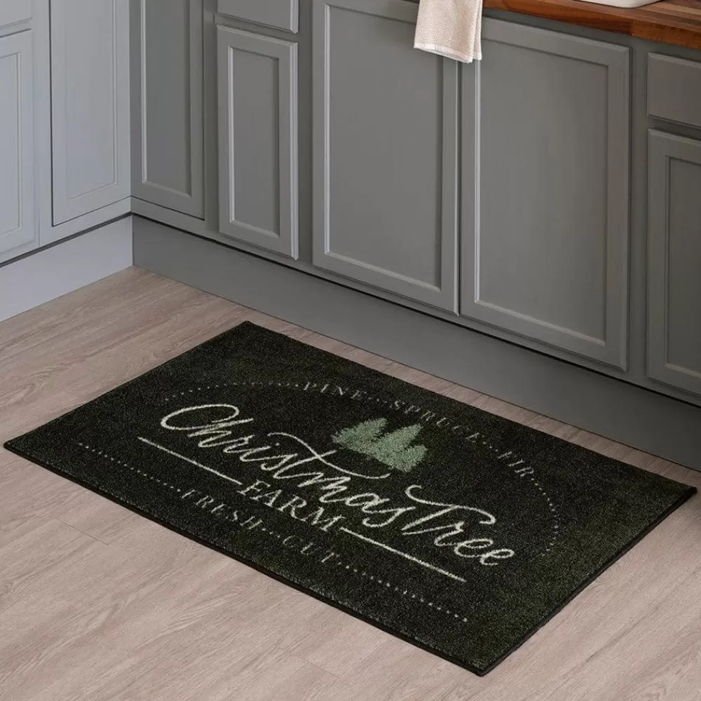 Christmas Tree Farm Black 2 Ft. 6 In. X 4 Ft. 2 In. Machine Washable Area Rug By Mohawk Home | * Fashion