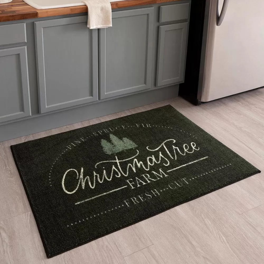 Christmas Tree Farm Black 2 Ft. 6 In. X 4 Ft. 2 In. Machine Washable Area Rug By Mohawk Home | * Fashion