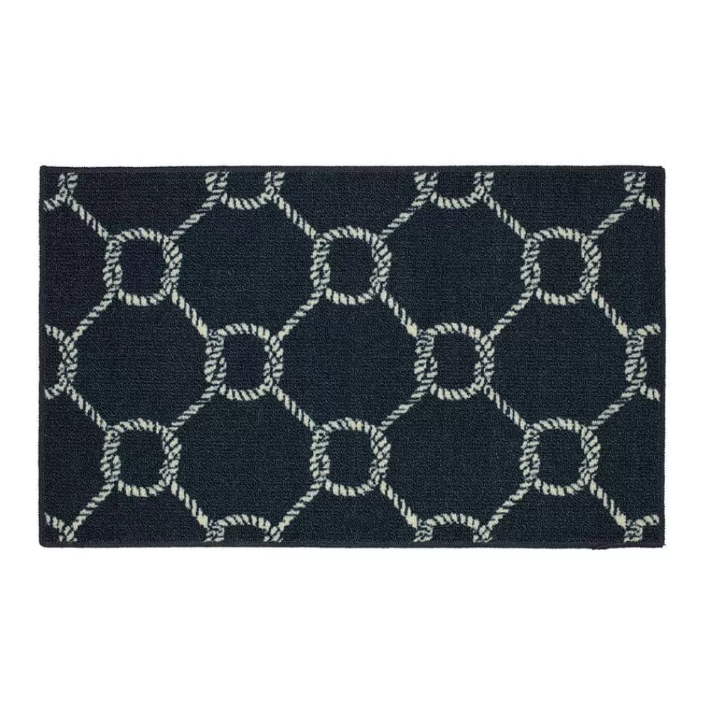 Coastal Rope Lattice Navy 1 Ft. 8 In. X 2 Ft. 10 In. Machine Washable Area Rug By Mohawk Home | * Cheap