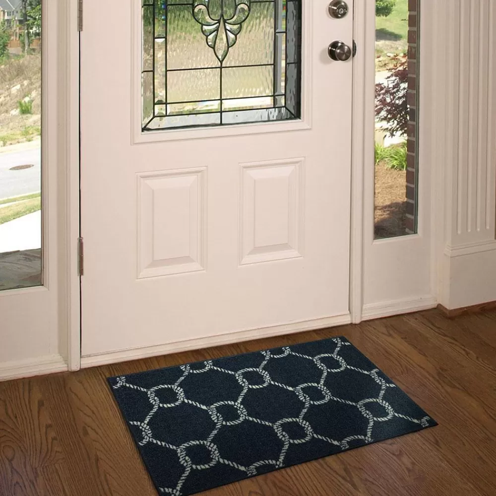 Coastal Rope Lattice Navy 1 Ft. 8 In. X 2 Ft. 10 In. Machine Washable Area Rug By Mohawk Home | * Cheap