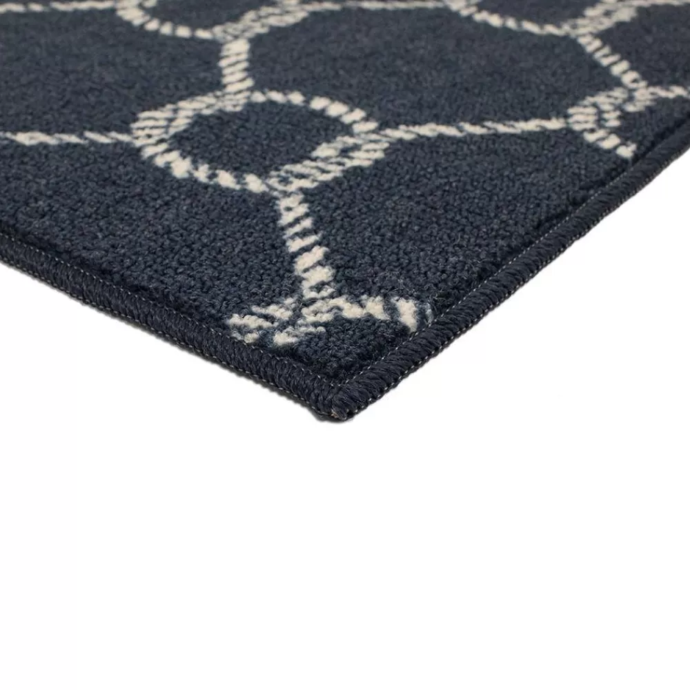 Coastal Rope Lattice Navy 1 Ft. 8 In. X 2 Ft. 10 In. Machine Washable Area Rug By Mohawk Home | * Cheap