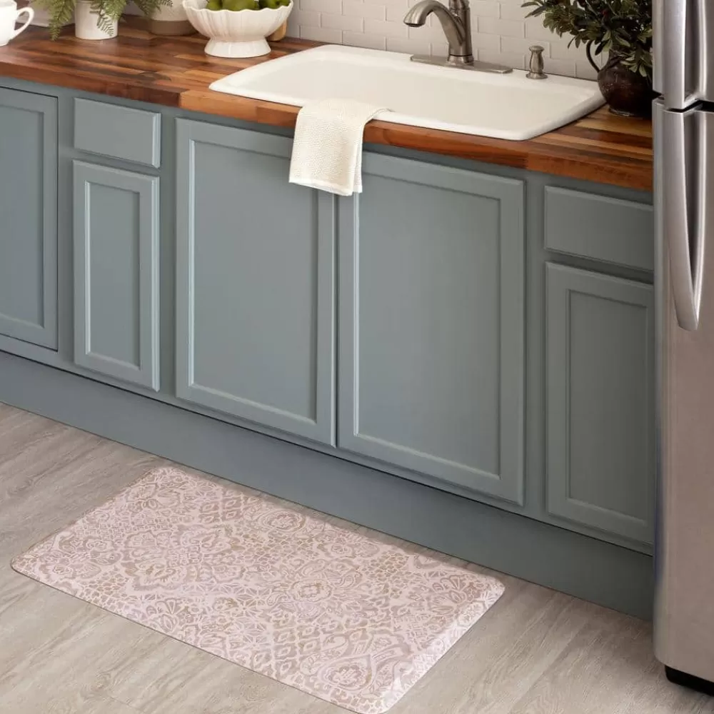 Damask Nouveau Tan 1 Ft. 8 In. X 3 Ft. 6 In. Kitchen Mat By Mohawk Home | * Outlet