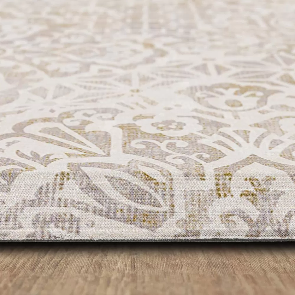 Damask Nouveau Tan 1 Ft. 8 In. X 3 Ft. 6 In. Kitchen Mat By Mohawk Home | * Outlet