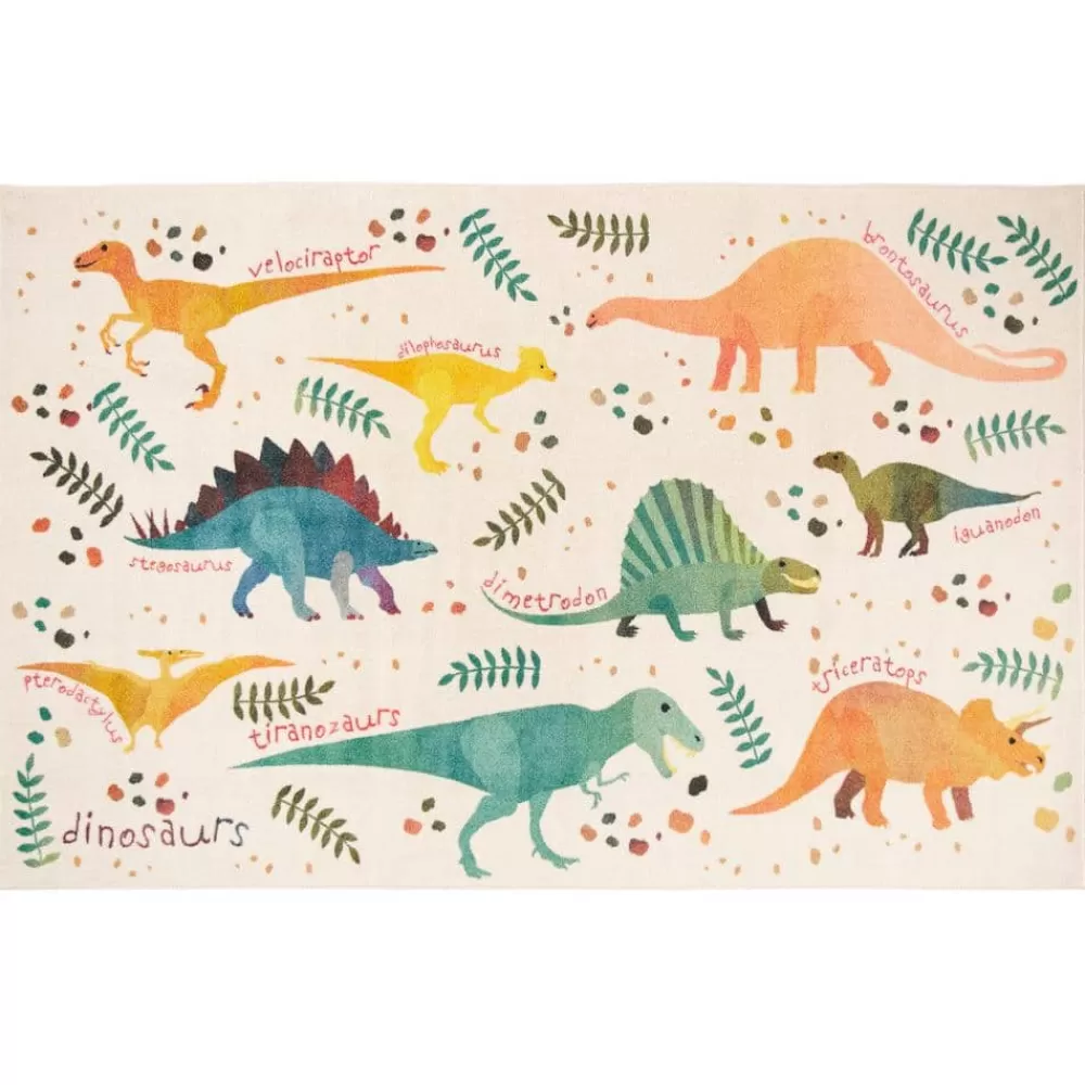 Dino Jungle Cream 5 Ft. X 8 Ft. Contemporary Area Rug By Mohawk Home | * Online