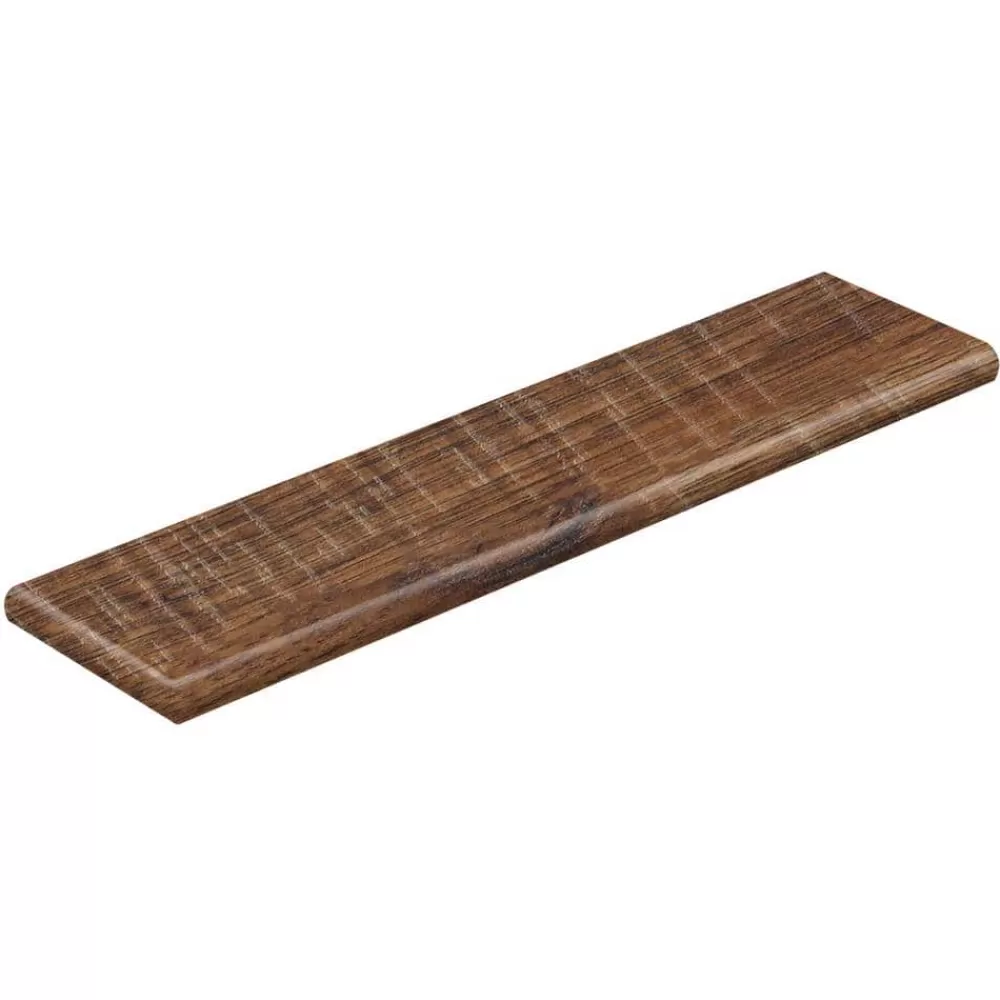 Distressed Brown Hickory 47 In. Lx12-1/8 In. Dx 1-11/16 In. H Laminate Left Return To Cover Stairs 1 In. Thick By Cap A Tread | * Clearance