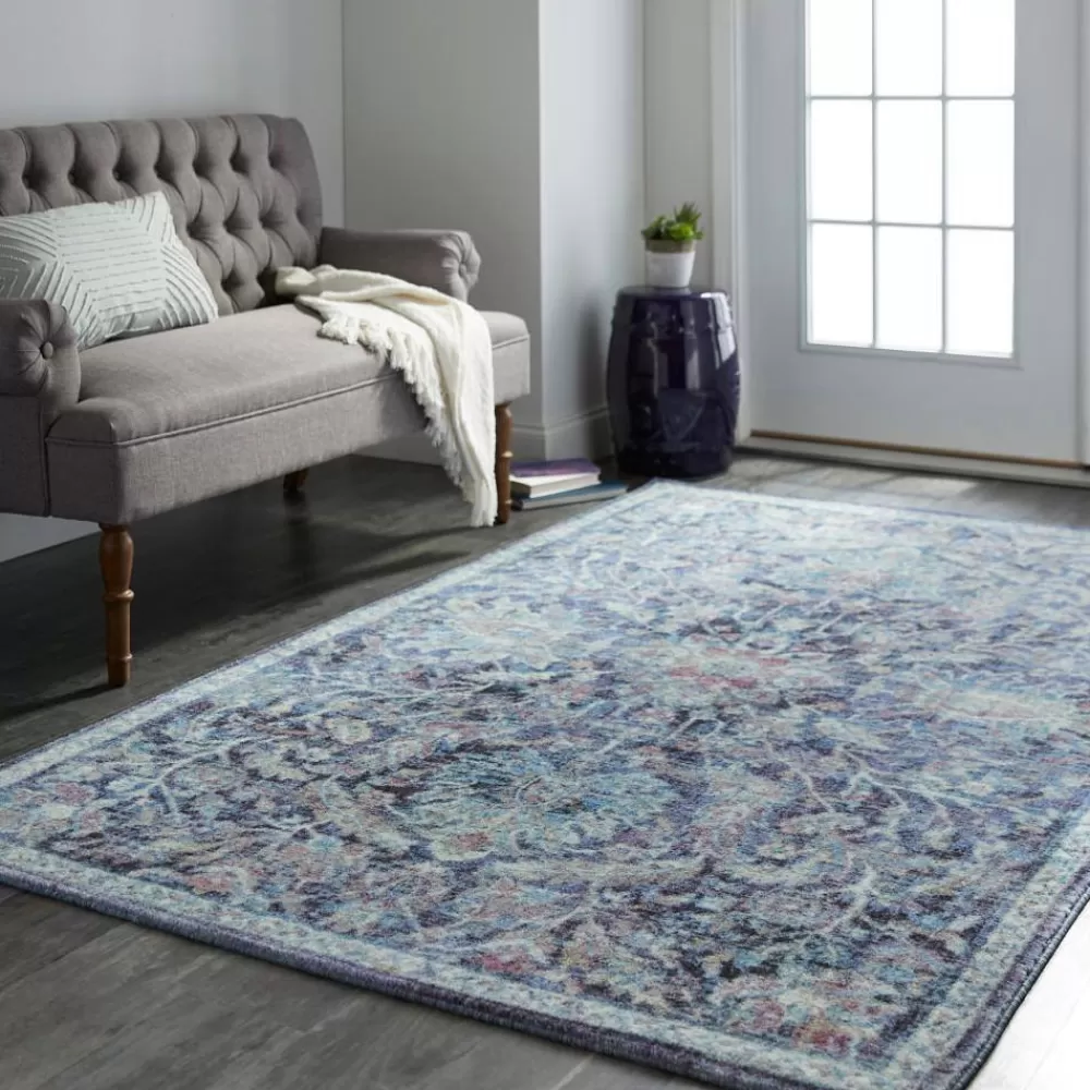 Elizabeth Medium Blue 9 Ft. X 12 Ft. Distressed Area Rug By Mohawk Home | * Hot