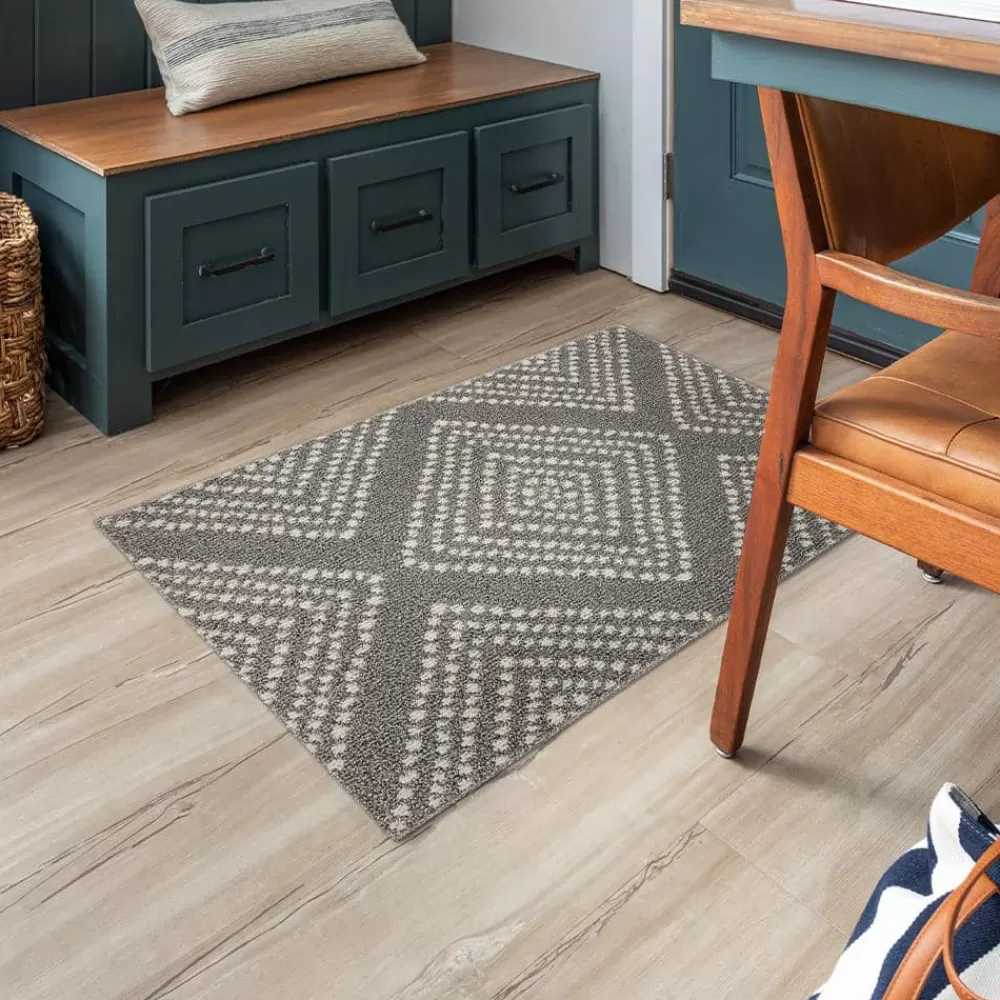 Fairholm Fog/Vaporous Gray 2 Ft. 6 In. X 3 Ft. 9 In. Geometric Machine Washable Area Rug By Mohawk Home | * Best