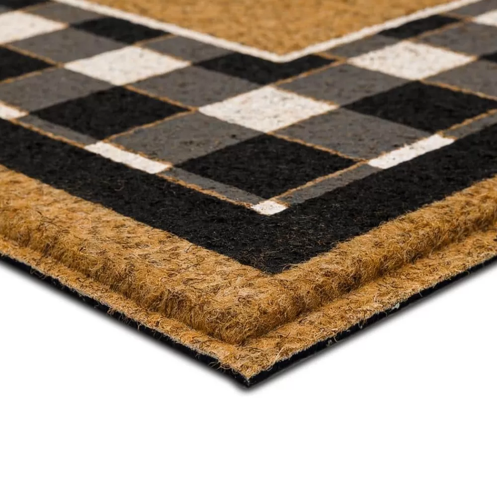 Fall Welcome Check Natural 18 In. X 30 In. Faux Coir Doormat By Mohawk Home | * Store