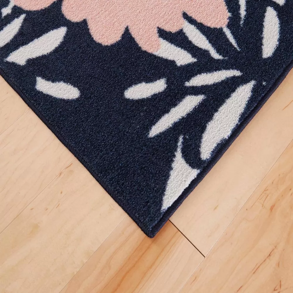Flower Burst Navy 5 Ft. X 8 Ft. Floral Area Rug By Mohawk Home | * Store