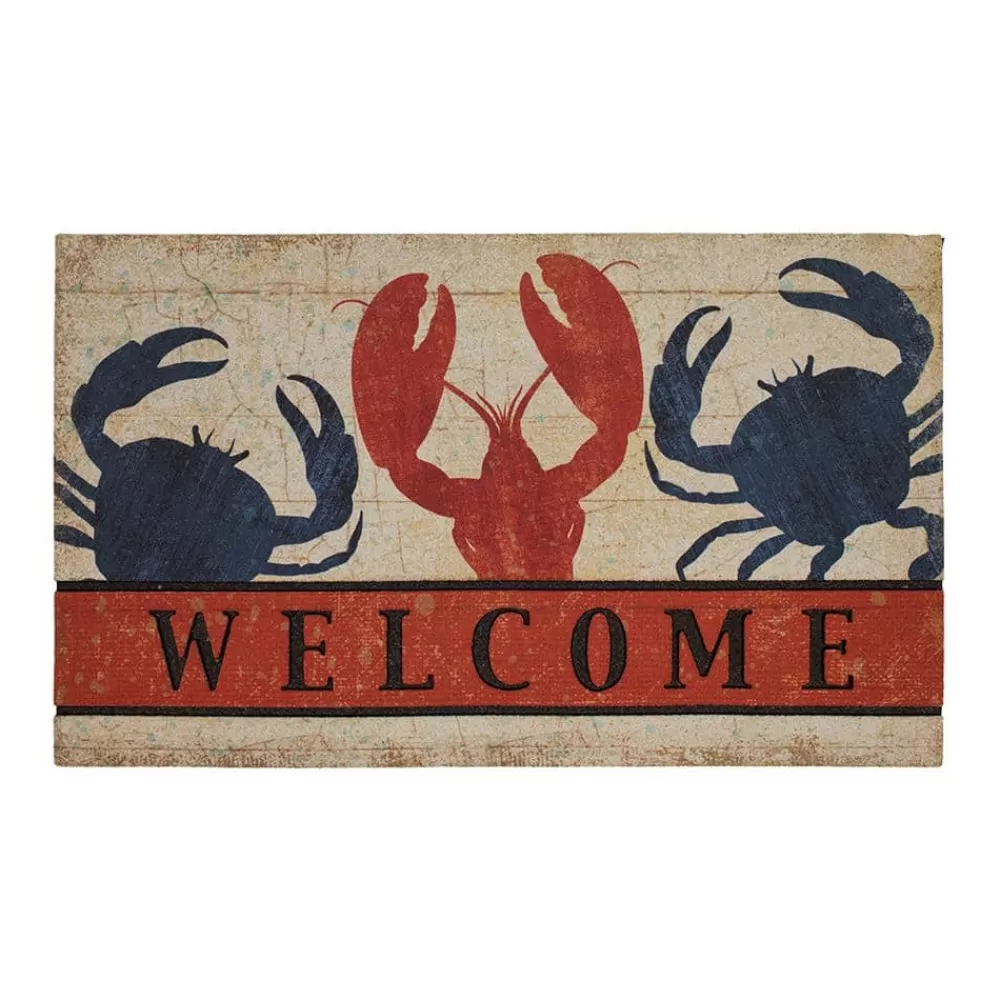 Fresh Nautical Welcome 18 In. X 30 In. Recycled Rubber Door Mat By Mohawk Home | * Best Sale