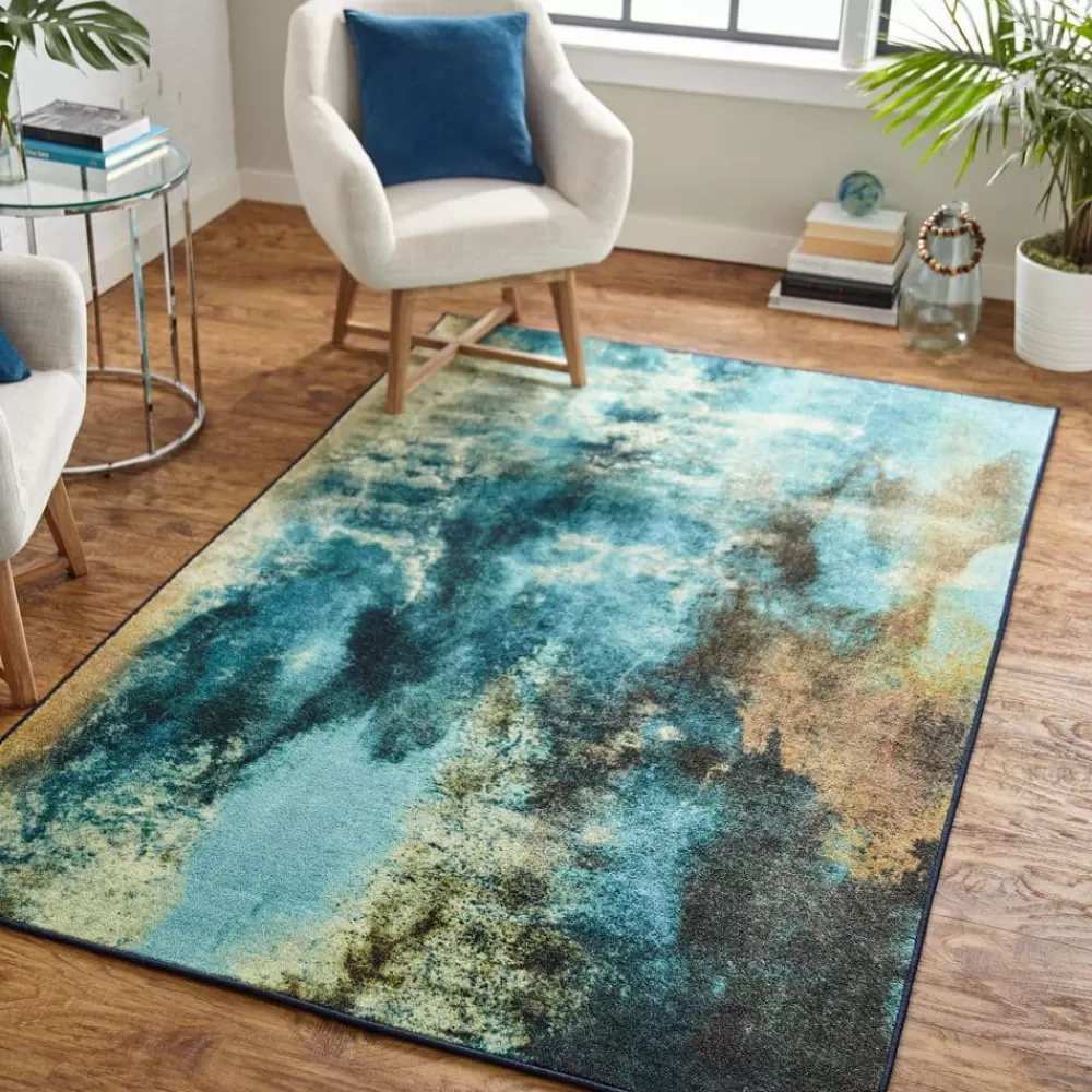 Glacier Water Blue 8 Ft. X 10 Ft. Abstract Area Rug By Mohawk Home | * Best Sale