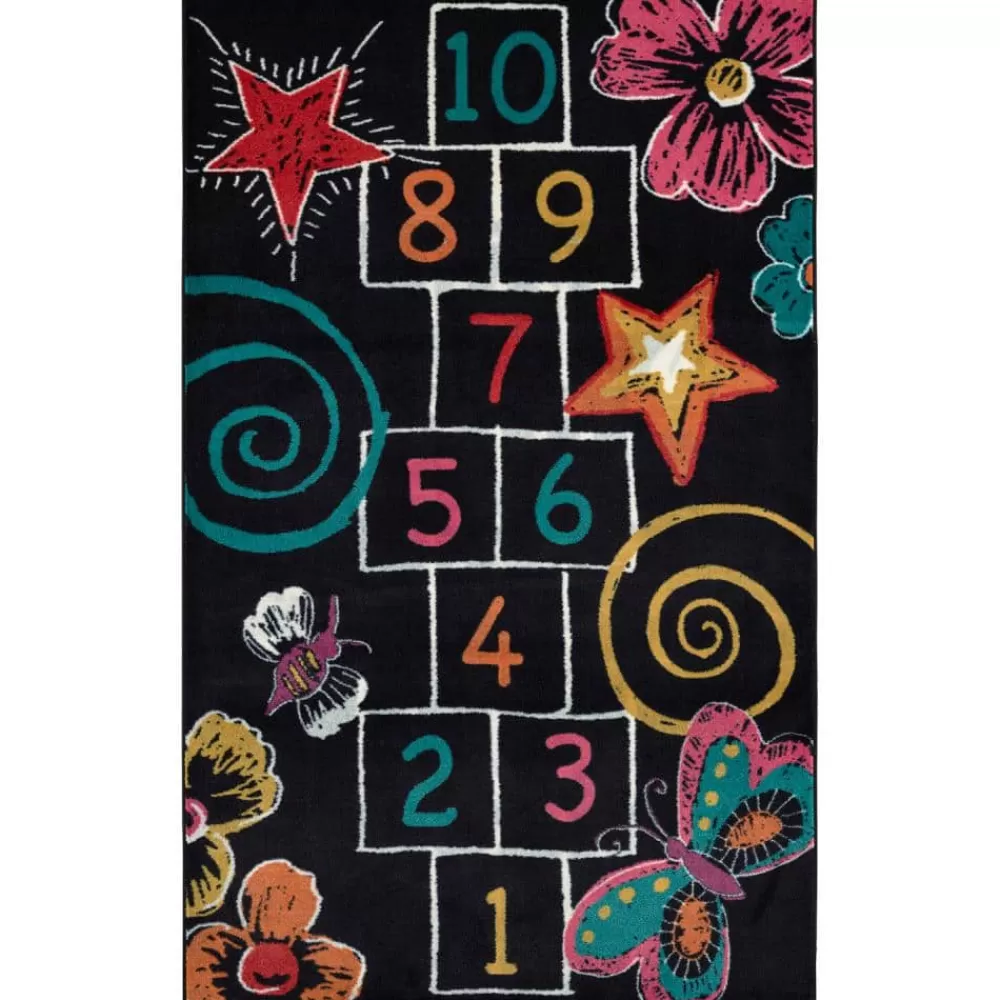 Hopscotch Black 7 Ft. 6 In. X 10 Ft. Whimsical Area Rug By Mohawk Home | * New