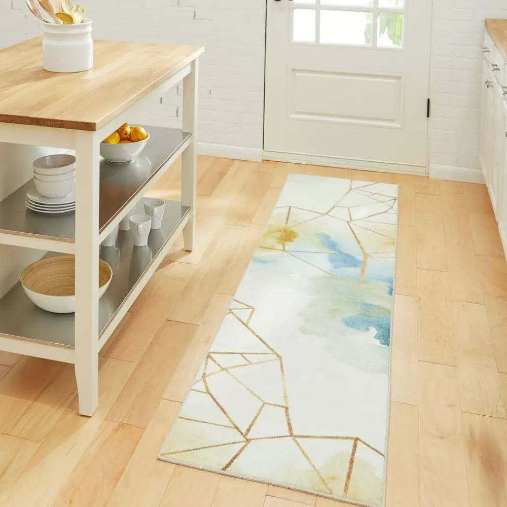 Illusion Water Cream 10 Ft. X 14 Ft. Abstract Area Rug By Mohawk Home | * Discount