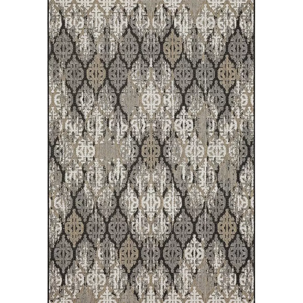 Marbella Dark Grey 5 Ft. 3 In. X 7 Ft. 6 In. Ikat Indoor/Outdoor Area Rug By Mohawk Home | * Sale