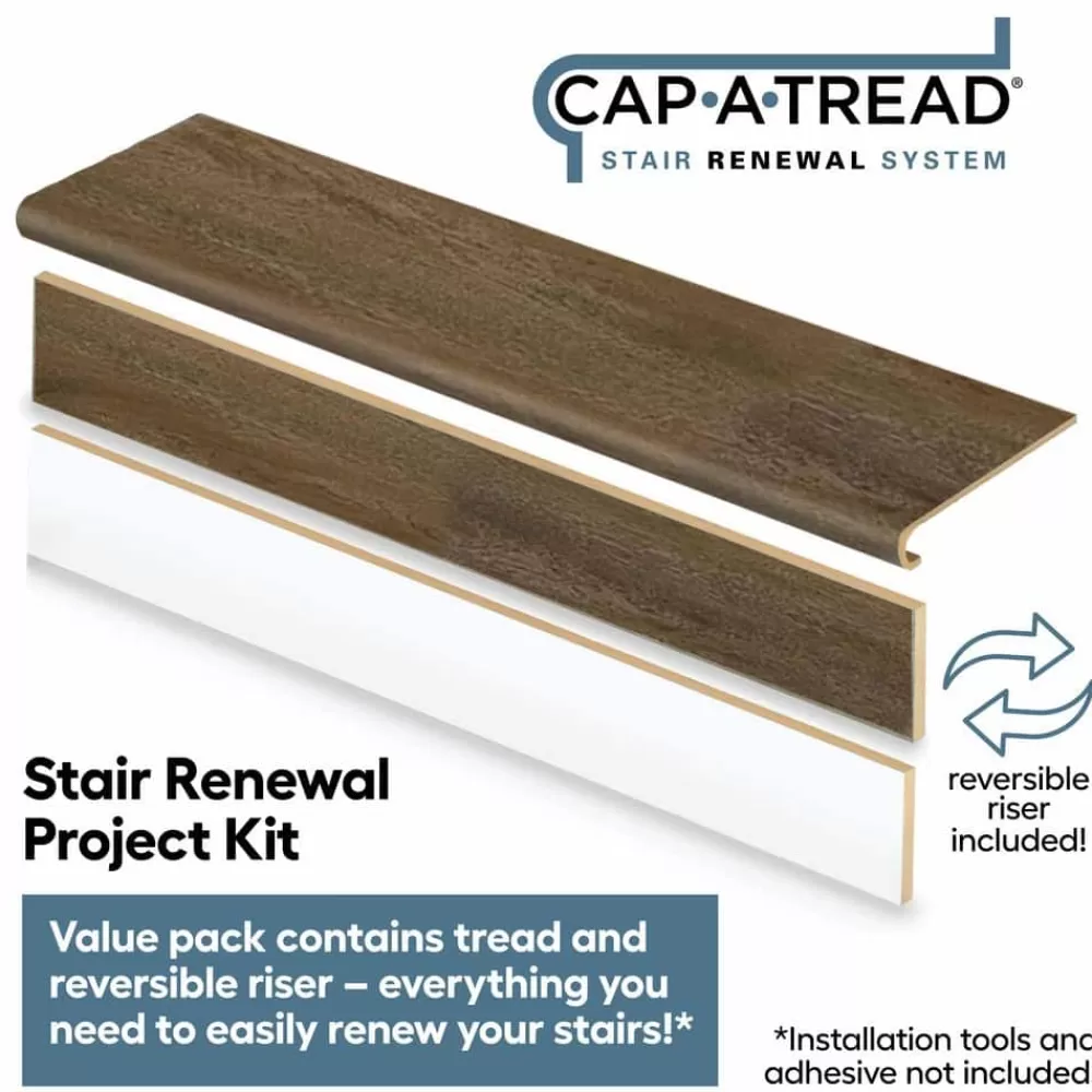 Oaxaca Valley Gray Stair Tread And Reversible Riser Kit 47 In. L X 12-1/8 In. W X 1-11/16 In. T For Stairs 1 In. T By Cap A Tread | * Discount