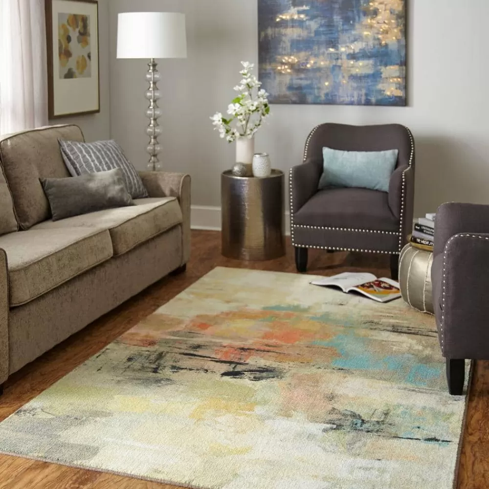 Painted Gaze Metropolitan Tan 8 Ft. X 10 Ft. Abstract Area Rug By Mohawk Home | * Online