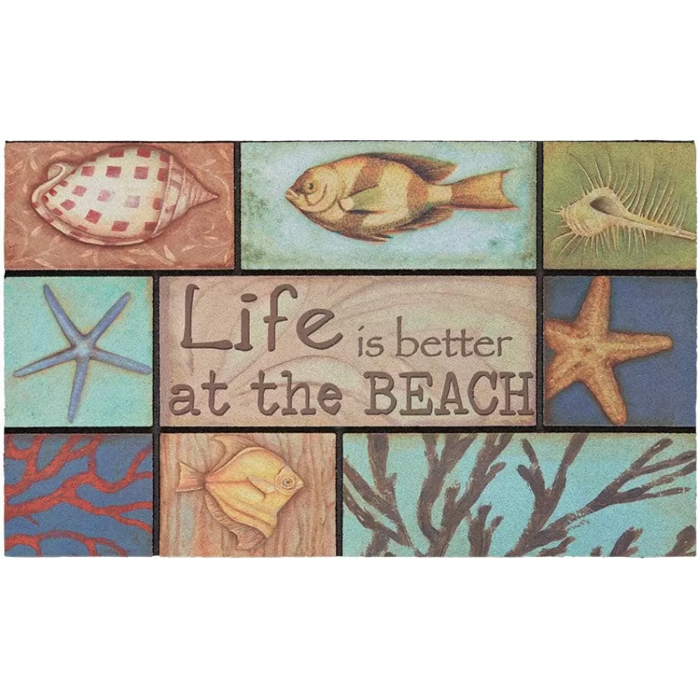 Patchwork Sand And Surf 18 In. X 30 In. Recycled Rubber Door Mat By Mohawk Home | * Best
