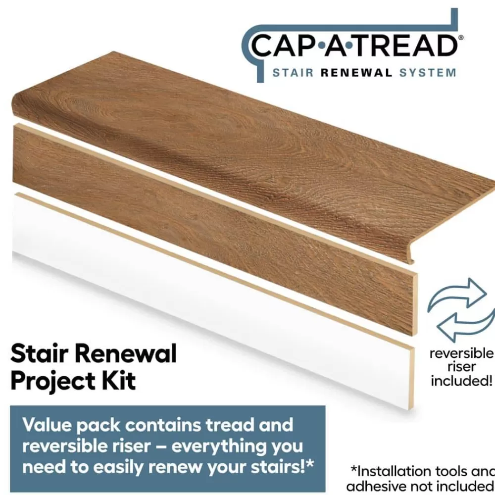 Perryridge Stair Tread And Reversible Riser Kit 47 In. L X 12-1/8 In. W X 2-3/16 In. T For Stairs 1-1/8 In. To 1-3/4″ T By Cap A Tread | * Clearance