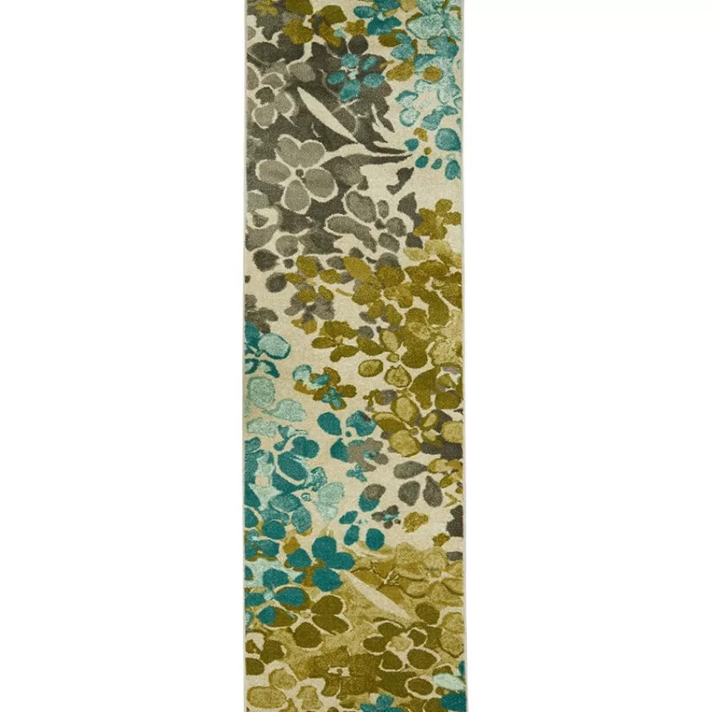 Radiance Aqua 2 Ft. X 8 Ft. Machine Washable Floral Runner Rug By Mohawk Home | * Clearance
