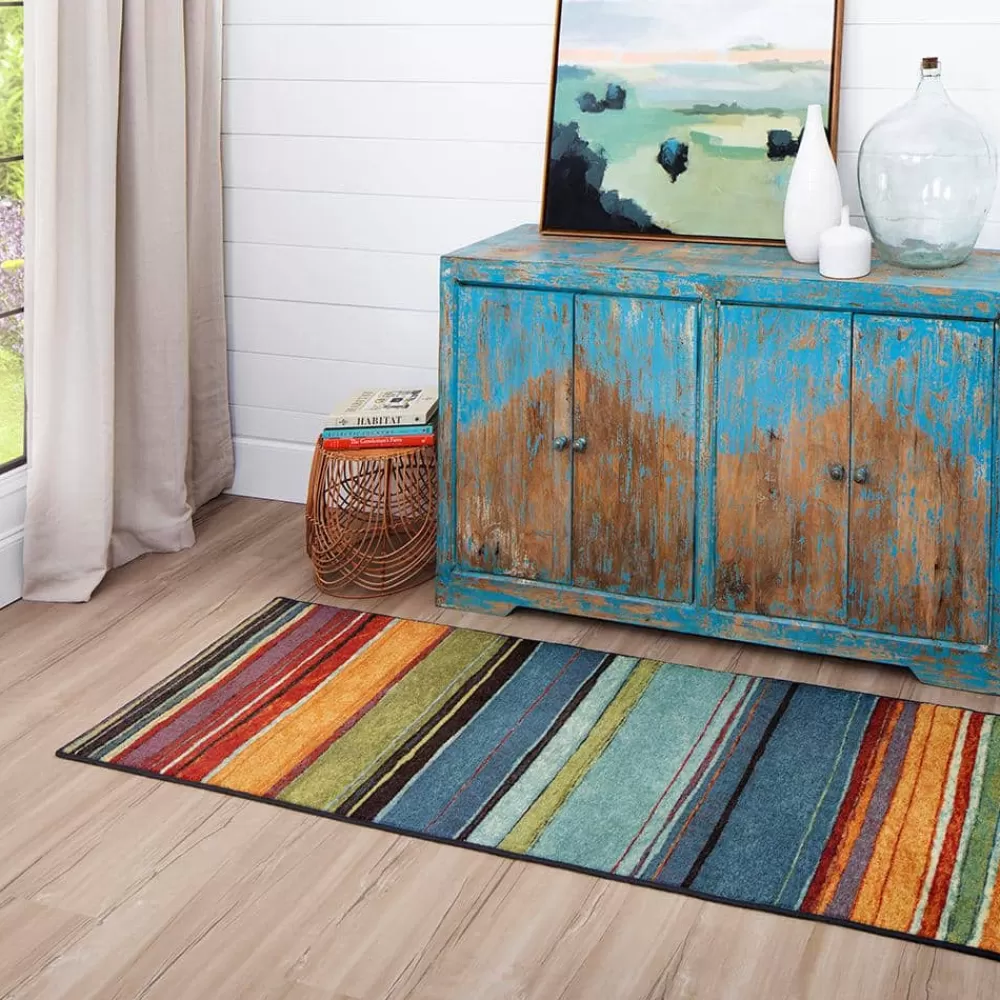 Rainbow Multi 2 Ft. X 8 Ft. Machine Washable Striped Runner Rug By Mohawk Home | * Online