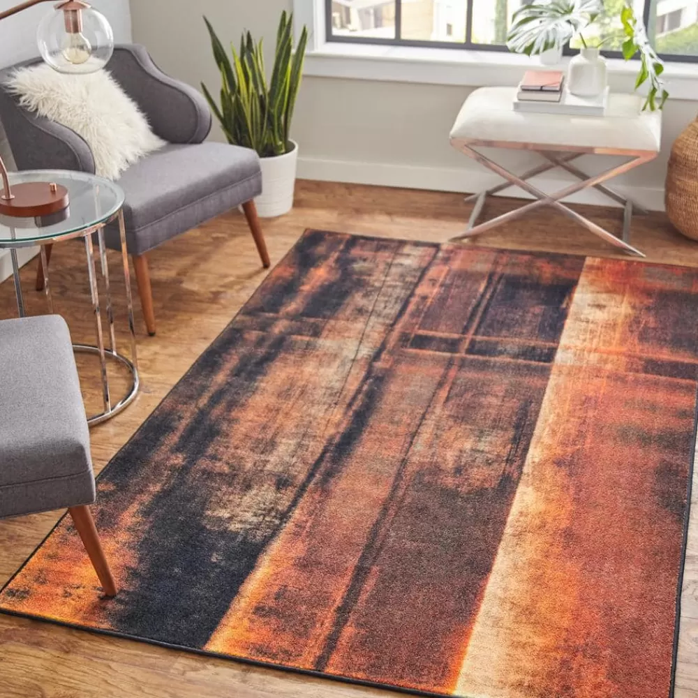 Rustburn Brown 8 Ft. X 10 Ft. Abstract Area Rug By Mohawk Home | * Hot