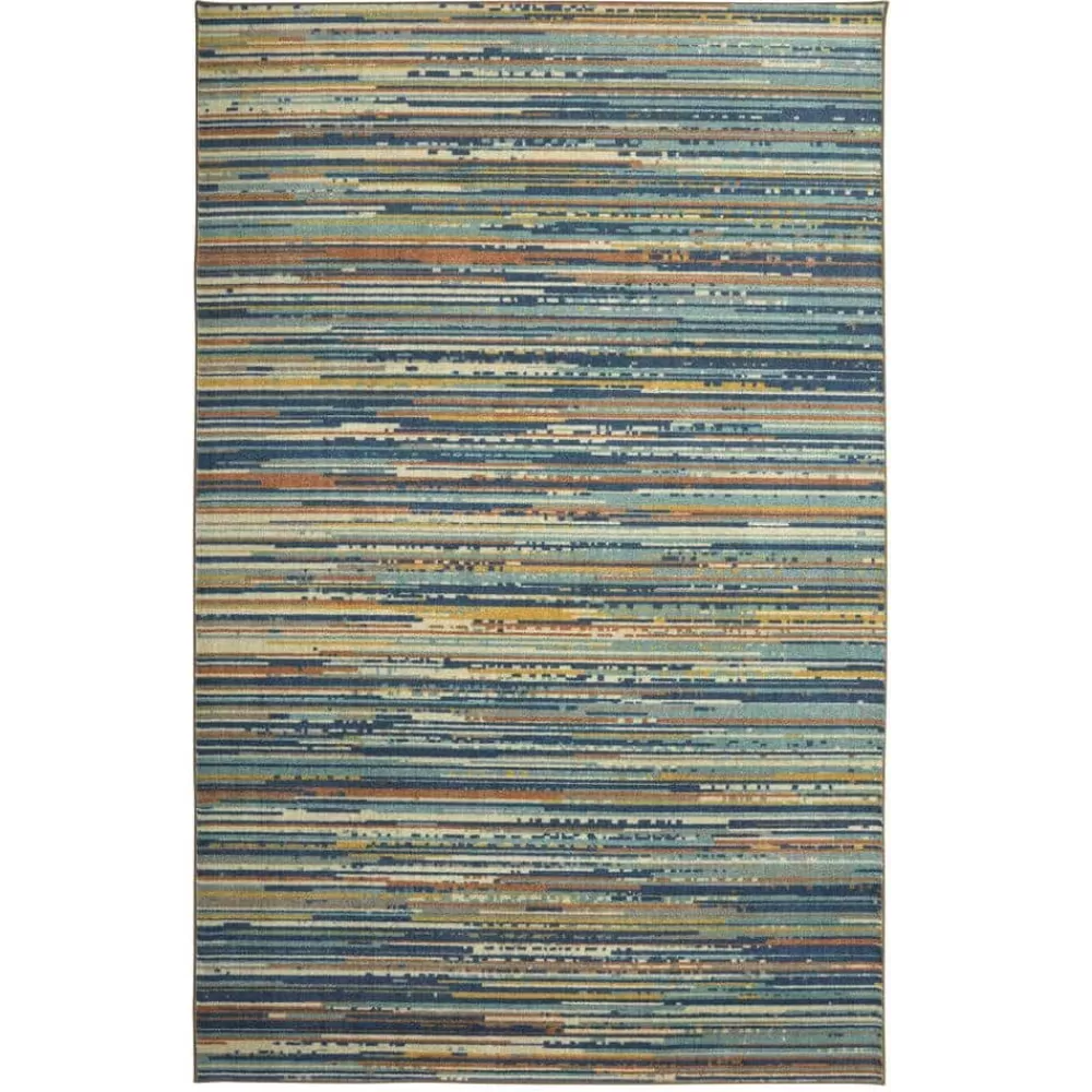 Santos Blue 8 Ft. X 10 Ft. Striped Area Rug By Mohawk Home | * Best