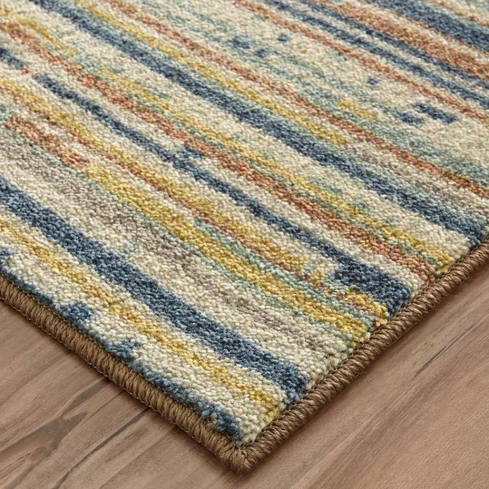 Santos Blue 8 Ft. X 10 Ft. Striped Area Rug By Mohawk Home | * Best