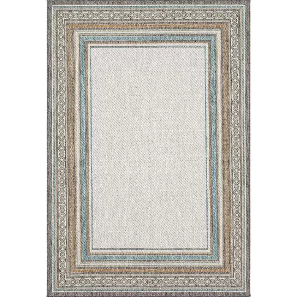Seaside Border Light Grey 8 Ft. X 10 Ft. Geometric Indoor/Outdoor Area Rug By Mohawk Home | * Clearance