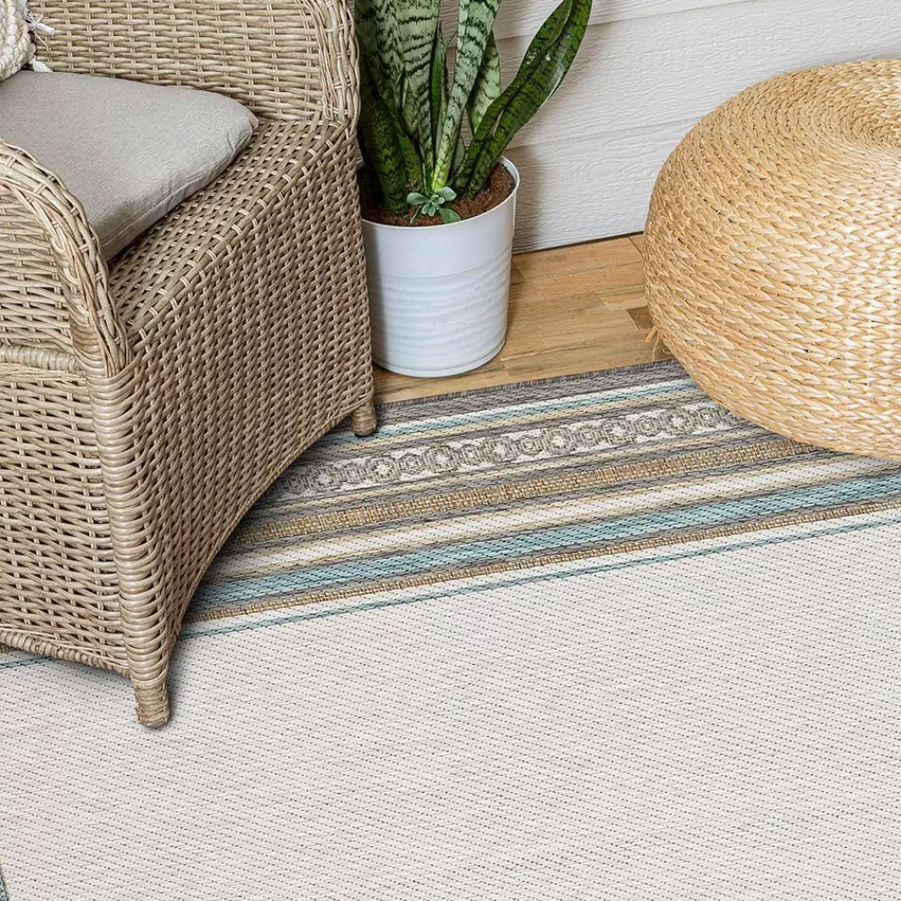 Seaside Border Light Grey 8 Ft. X 10 Ft. Geometric Indoor/Outdoor Area Rug By Mohawk Home | * Clearance