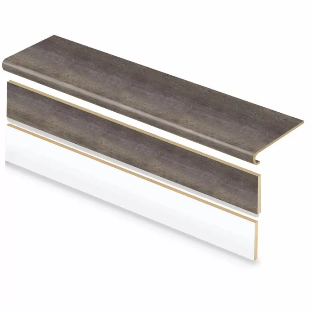 Seasoned Wood Stair Tread And Reversible Riser Kit 47 In. L X 12-1/8 In. W X 1-11/16 In. T To Cover Stairs 1 In. Thick By Cap A Tread | * Outlet
