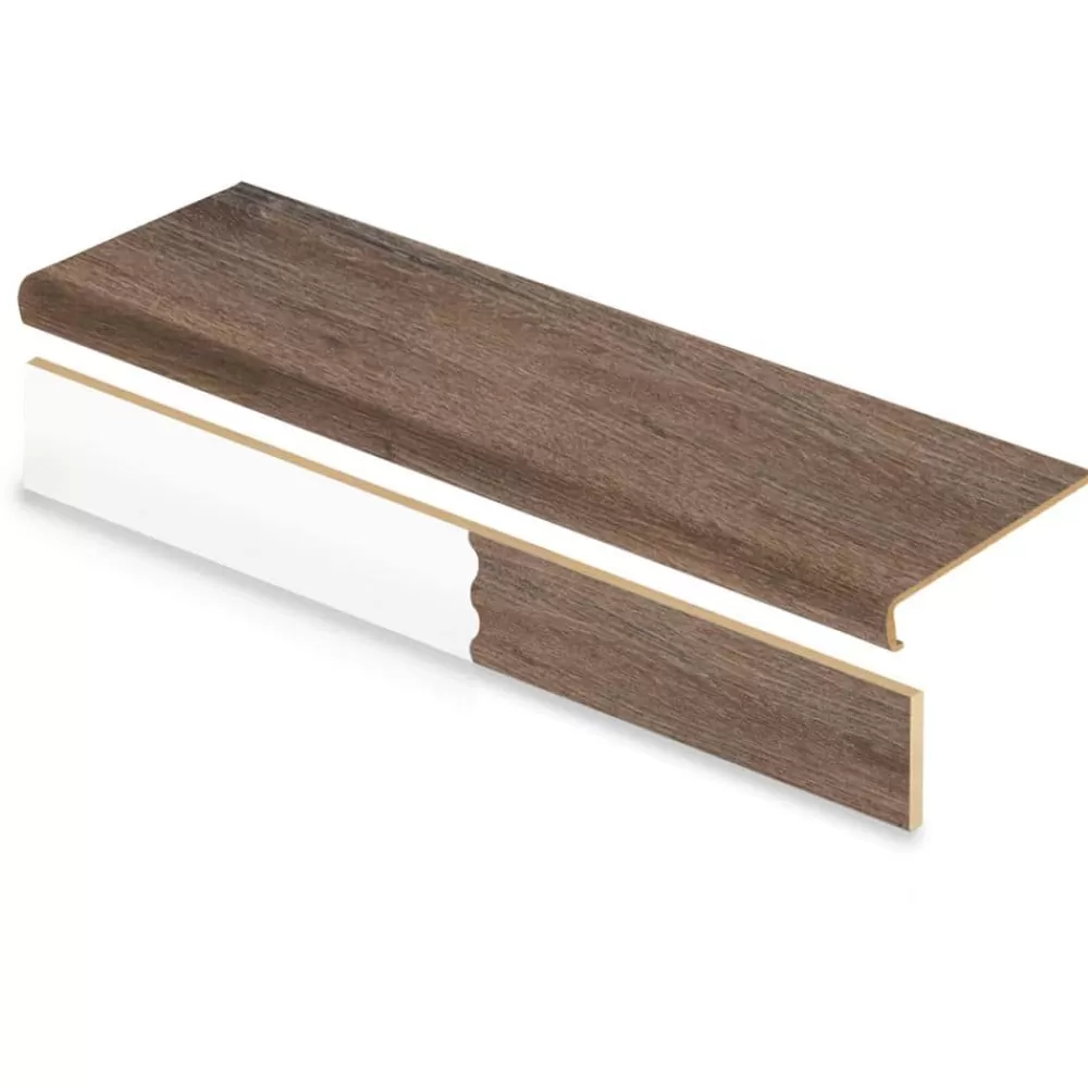 Seed Lake Hickory Vinyl Overlay Stair Tread And Reversible Riser Kit 47 In. L X 12-1/8 In. W X 2-3/16 In. T By Cap A Tread | * Store