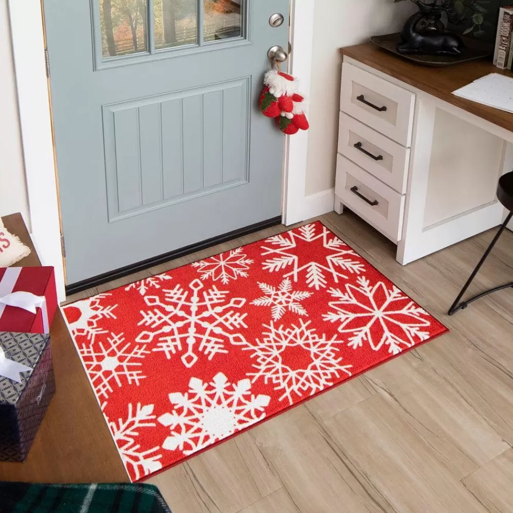 Snowflake Red 2 Ft. X 3 Ft. 4 In. Machine Washable Area Rug By Mohawk Home | * Sale